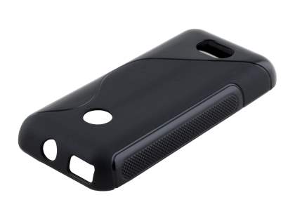 Wave Case for Nokia 208 - Frosted Black/Black Soft Cover