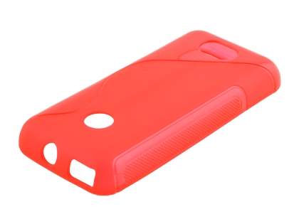 Wave Case for Nokia 208 - Frosted Red/Red Soft Cover