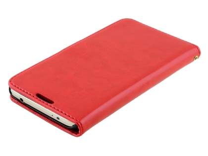 Synthetic Leather Wallet Case with Stand for Samsung Galaxy S5 - Red