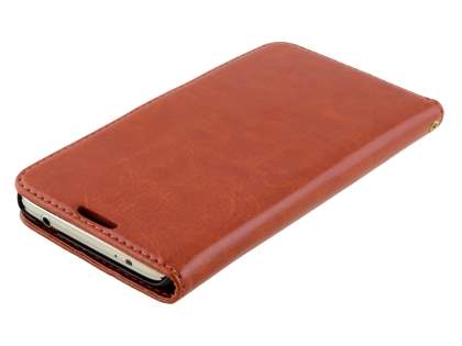 Synthetic Leather Wallet Case with Stand for Samsung Galaxy S5 - Brown