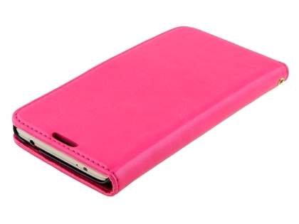 Synthetic Leather Wallet Case with Stand for Samsung Galaxy S5 - Pink