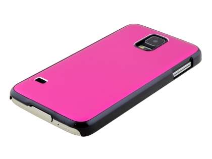 Brushed Aluminium Case for Samsung Galaxy S5 - Hot Pink/Black