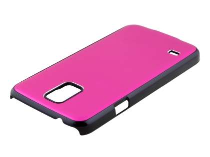 Brushed Aluminium Case for Samsung Galaxy S5 - Hot Pink/Black