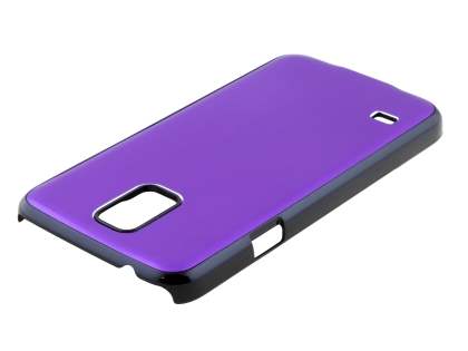 Brushed Aluminium Case for Samsung Galaxy S5 - Purple/Black