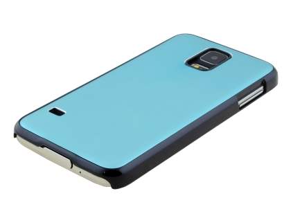 Brushed Aluminium Case for Samsung Galaxy S5 - Baby Blue/Black
