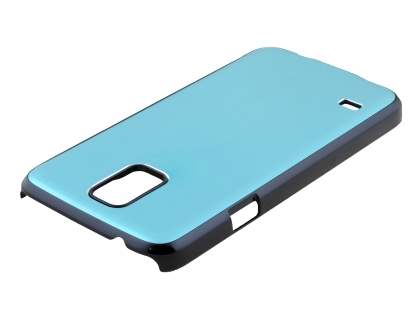 Brushed Aluminium Case for Samsung Galaxy S5 - Baby Blue/Black