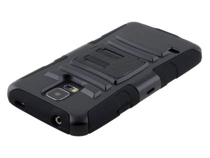 Samsung Galaxy S5 Rugged Case with Holster Belt Clip - Classic Black