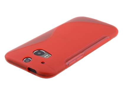 Wave Case for HTC One M8 - Frosted Red/Red