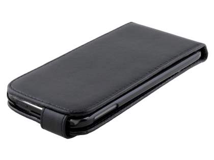 HTC One M8 Synthetic Leather Flip Case - Classic Black