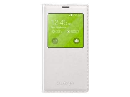 Genuine Samsung Galaxy S5 S-View Premium Cover Case - Pearl White Genuine Samsung Galaxy S5 S-View Premium Cover Case - Pearl White