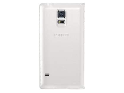 Genuine Samsung Galaxy S5 S-View Premium Cover Case - Pearl White