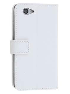 Synthetic Leather Wallet Case with Stand for Sony Xperia Z1 Compact - Pearl White Leather Wallet Case