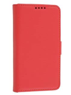 Synthetic Leather Wallet Case with Stand for Sony Xperia Z1 Compact - Red