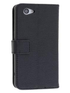 Synthetic Leather Wallet Case with Stand for Sony Xperia Z1 Compact - Black Leather Wallet Case