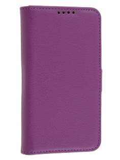 Synthetic Leather Wallet Case with Stand for Sony Xperia Z1 Compact - Purple