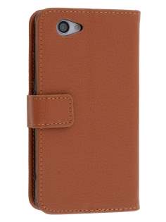 Synthetic Leather Wallet Case with Stand for Sony Xperia Z1 Compact - Brown Leather Wallet Case