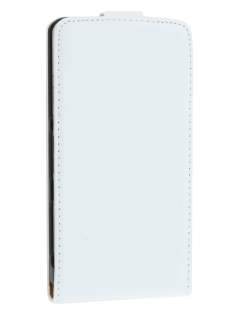 Slim Genuine Leather Flip Case for Sony Xperia Z1 Compact - Pearl White