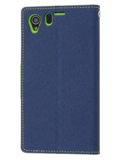 Mercury Goospery Colour Fancy Diary Case with Stand for Sony Xperia Z1 - Mint/Navy