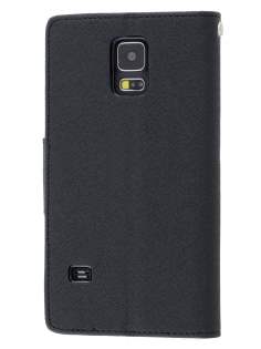 Mercury Goospery Colour Fancy Diary Case with Stand for Samsung Galaxy S5 - Classic Black