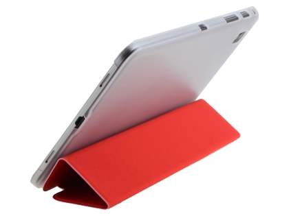 Book-Style Case with Stand for Samsung Galaxy Tab Pro 8.4 - Red/Frosted Clear Leather Flip Case
