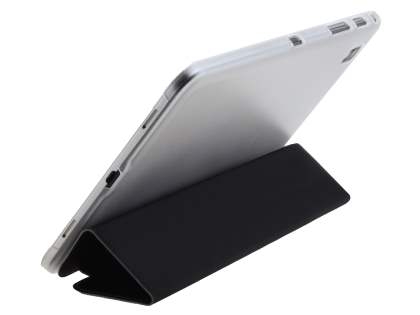 Book-Style Case with Stand for Samsung Galaxy Tab Pro 8.4 - Black/Frosted Clear Leather Flip Case