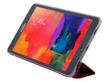 Book-Style Case with Stand for Samsung Galaxy Tab Pro 8.4 - Hot Pink/Frosted Clear