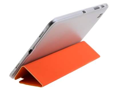 Book-Style Case with Stand for Samsung Galaxy Tab Pro 8.4 - Orange/Frosted Clear Leather Flip Case