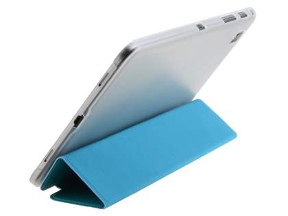 Book-Style Case with Stand for Samsung Galaxy Tab Pro 8.4 - Teal/Frosted Clear Leather Flip Case