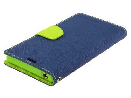 Mercury Goospery Colour Fancy Diary Case with Stand for Sony Xperia Z1 - Mint/Navy