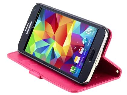 Synthetic Leather Wallet Case with Stand for Samsung Galaxy S5 - Pink