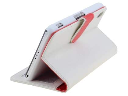 Synthetic Leather Wallet Case with Stand for Sony Xperia Z2 - Pearl White