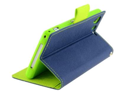 Mercury Goospery Colour Fancy Diary Case with Stand for Sony Xperia Z1 - Mint/Navy