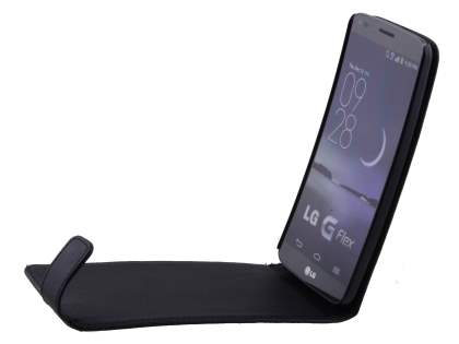Synthetic Leather Flip Case for LG G Flex - Classic Black