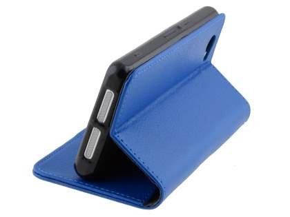 Synthetic Leather Wallet Case with Stand for Sony Xperia Z1 Compact - Blue