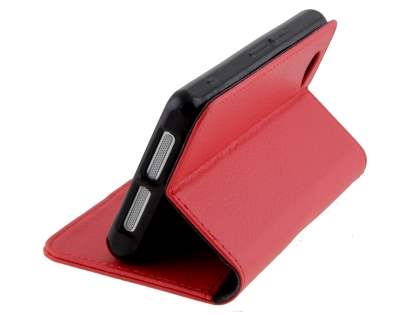 Synthetic Leather Wallet Case with Stand for Sony Xperia Z1 Compact - Red