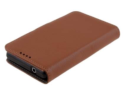 Synthetic Leather Wallet Case with Stand for Sony Xperia Z1 Compact - Brown