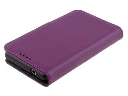 Synthetic Leather Wallet Case with Stand for Sony Xperia Z1 Compact - Purple