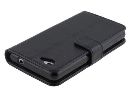 Synthetic Leather Wallet Case with Stand for Sony Xperia Z1 Compact - Black