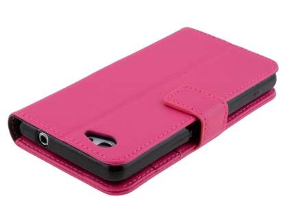 Synthetic Leather Wallet Case with Stand for Sony Xperia Z1 Compact - Pink