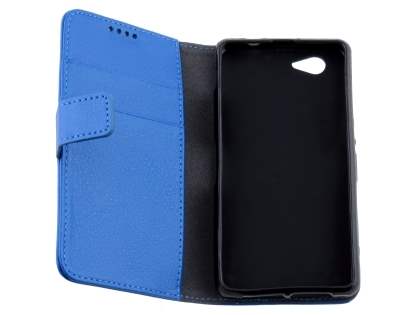 Synthetic Leather Wallet Case with Stand for Sony Xperia Z1 Compact - Blue