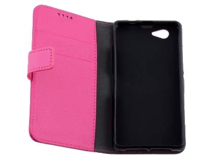 Synthetic Leather Wallet Case with Stand for Sony Xperia Z1 Compact - Pink