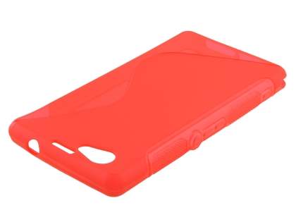 Wave Case for Sony Xperia Z1 Compact - Frosted Red/Red
