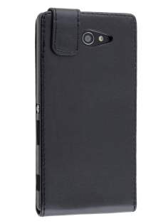 Synthetic Leather Flip Case for Sony Xperia M2 - Classic Black Synthetic Leather Flip Case for Sony Xperia M2 - Classic Black