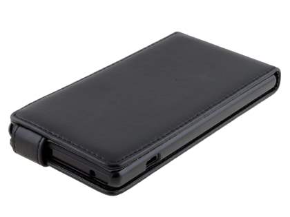 Synthetic Leather Flip Case for Sony Xperia M2 - Classic Black