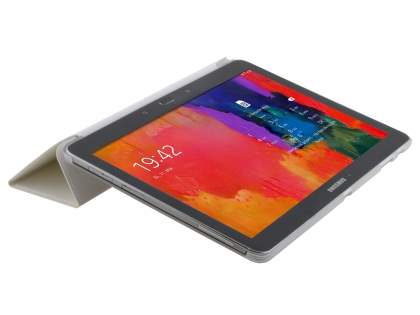 Book-Style Case with Stand for Samsung Galaxy Tab Pro 10.1 - White/Frosted Clear