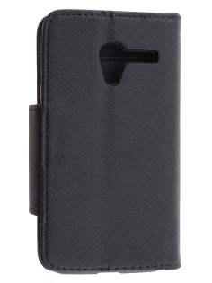 Motorola Moto X XT1058 Synthetic Leather Wallet Case - Classic Black