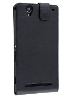 Synthetic Leather Flip Case for Sony Xperia T2 Ultra - Classic Black Synthetic Leather Flip Case for Sony Xperia T2 Ultra - Classic Black
