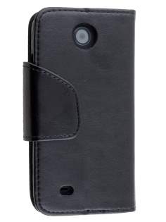 HTC Desire 300 Synthetic Leather Wallet Case with Stand - Classic Black HTC Desire 300 Synthetic Leather Wallet Case with Stand - Classic Black