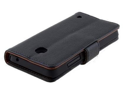Synthetic Leather Wallet Case with Stand for Nokia Lumia 635/636/630 - Classic Black