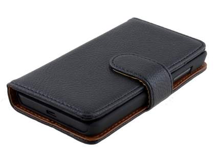Synthetic Leather Wallet Case with Stand for Nokia Lumia 635/636/630 - Classic Black